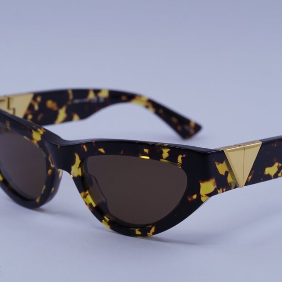 Bottega Veneta BV1176S 002 Sunglasses Havana Cat Eye Frame, Brown Lenses - Picture 4 of 12